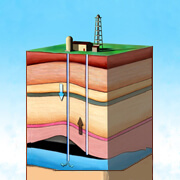Illustration of layers for gas drilling